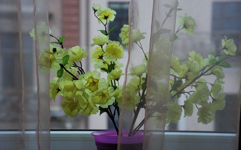 Flower decoration by the window