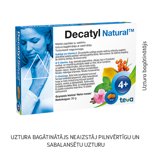 Decatyl™ Natural sūkājamās tabletes N12