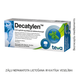 Decatylen™ 0,25 mg/0,03 mg sūkājamās tabletes N40