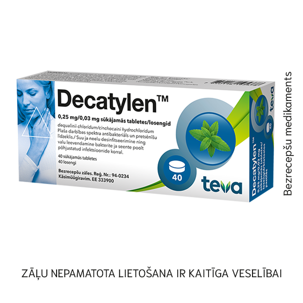 Decatylen™ 0,25 mg/0,03 mg sūkājamās tabletes N40