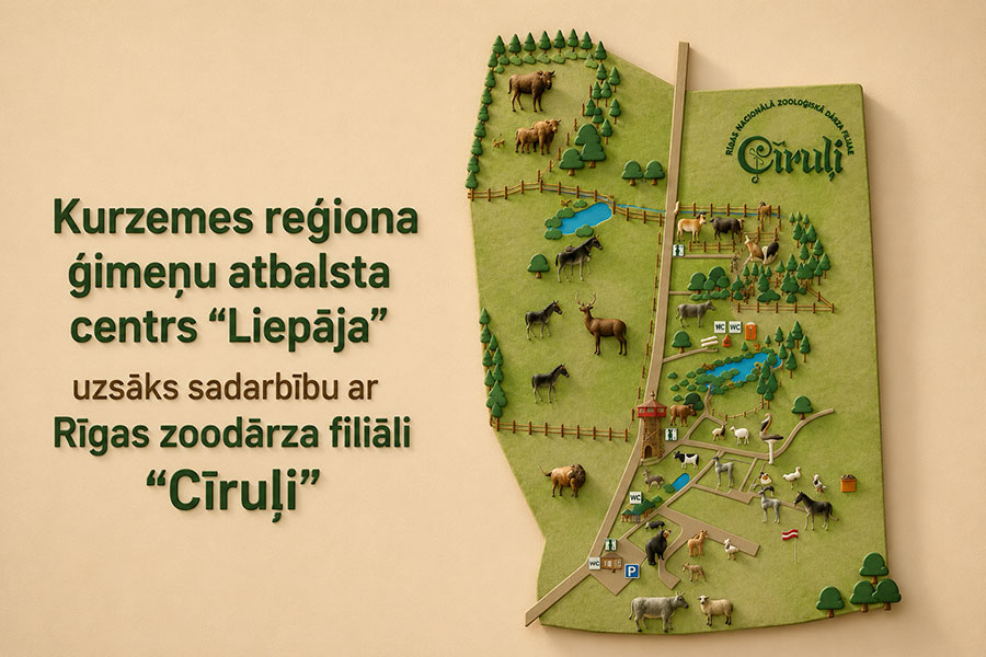 Kurzemes reģiona ģimeņu atbalsta centrs “Liepāja” uzsāks sadarbību ar Rīgas zoodārza filiāli “Cīruļi”